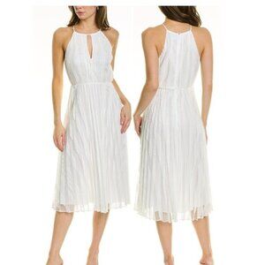 Theory Pleated Midi Dress – Size 0 – White Mod Lace – NWT